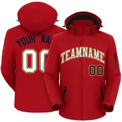 Red White-Gold Classic Waterproof Jacket