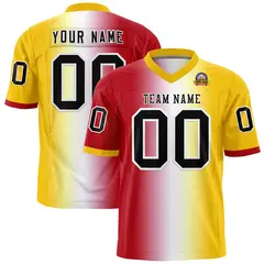 Red White-Gold Gradient Fashion Authentic Football Jersey 1