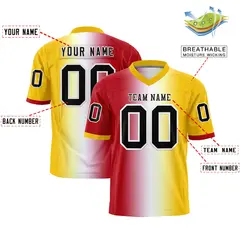 Red White-Gold Gradient Fashion Authentic Football Jersey 2