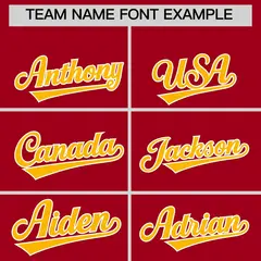 Red White Gold Short Sleeve Full-Snap Varsity Jacket 5