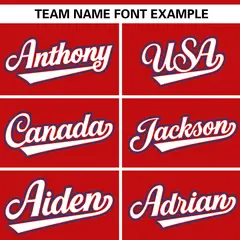 Red White Gradient Ribbed Authentic Baseball Jersey 3