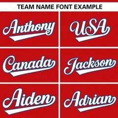 Red White Gradient Ribbed Authentic Baseball Jersey 3