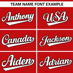 Red White Gradient Ribbed Authentic Baseball Jersey 3