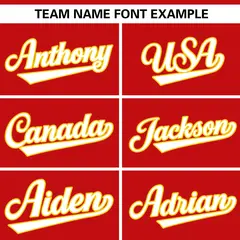 Red White Gradient Ribbed Authentic Baseball Jersey 3