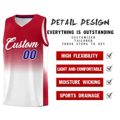 Red White Gradient Sports Basketball Jersey 2