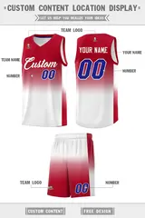 Red White Gradient Sports Basketball Jersey 5