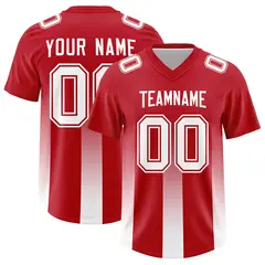 Red White Gradient Vertical Stripe Fashion Football Jersey
