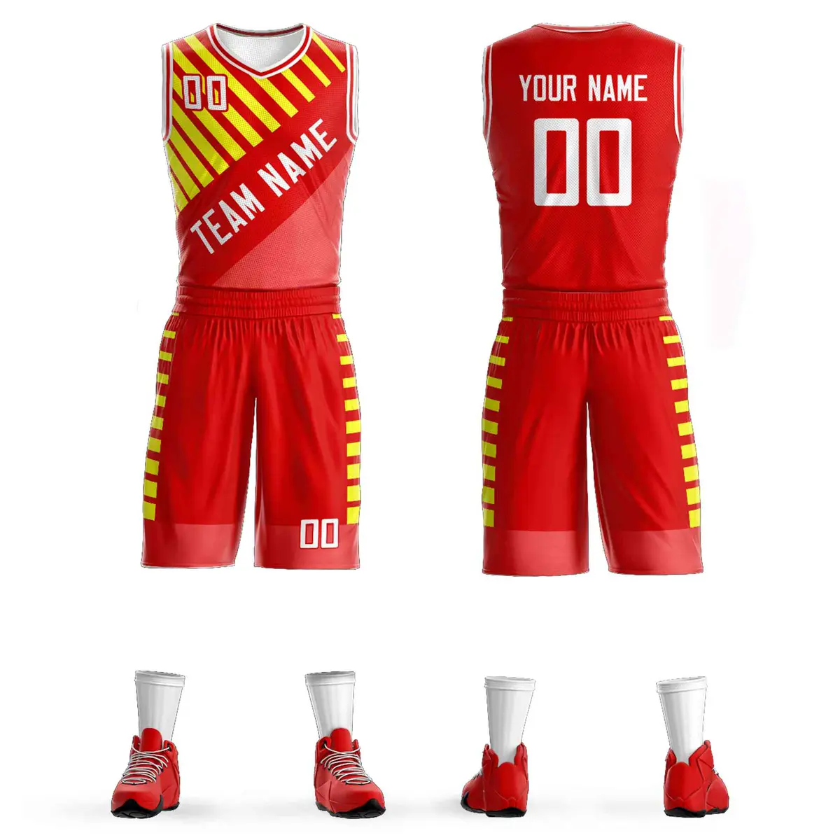 Red White Graffiti Bar Pattern Sets Basketball Jersey