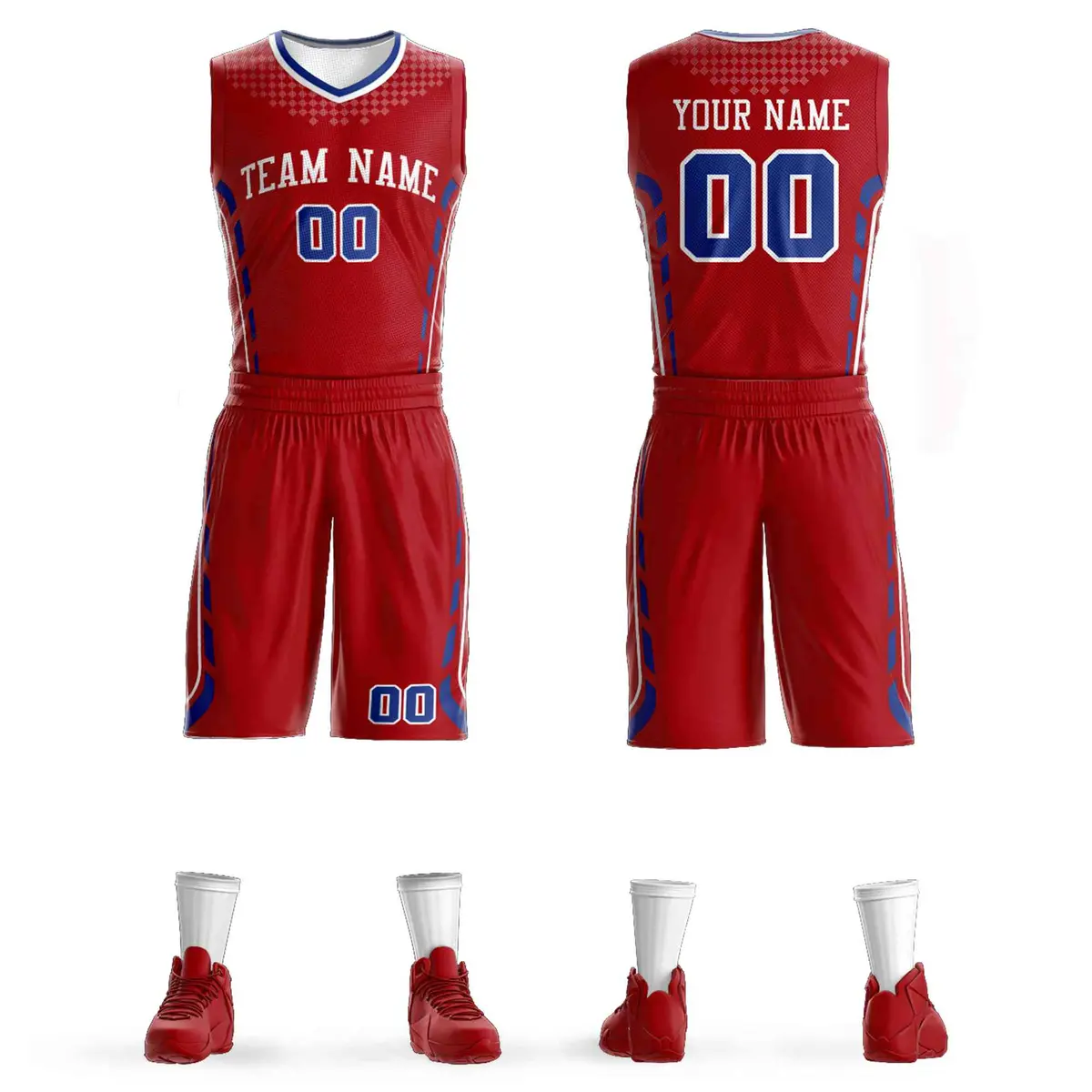 Red White Graffiti Oblique Bar Basketball Jersey