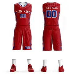 Red White Graffiti Oblique Bar Basketball Jersey