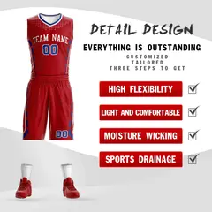 Red White Graffiti Oblique Bar Basketball Jersey 2