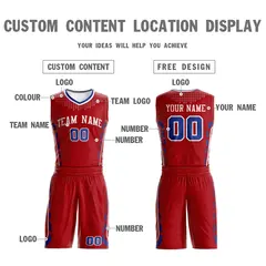 Red White Graffiti Oblique Bar Basketball Jersey 3