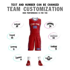 Red White Graffiti Oblique Bar Basketball Jersey 4
