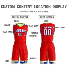 Red White Graffiti Pattern Basketball Jersey 3