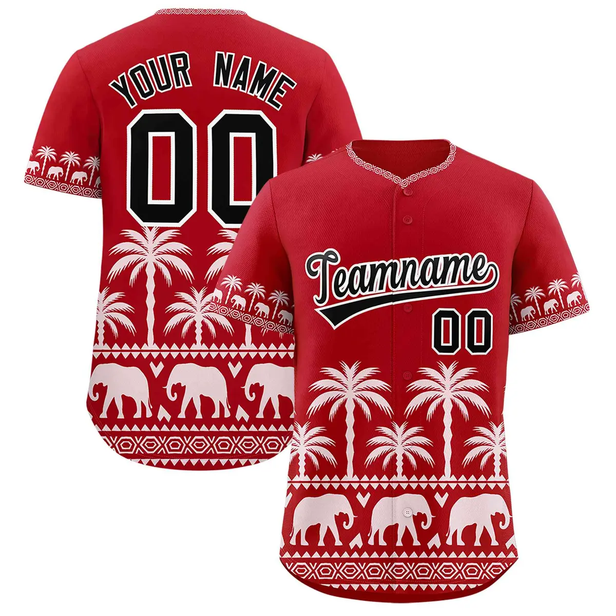 Red White Graffiti Pattern Bossinia Style Baseball Jersey