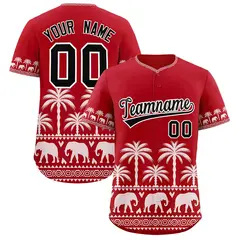 Red White Graffiti Pattern Bossinia Style Baseball Jersey