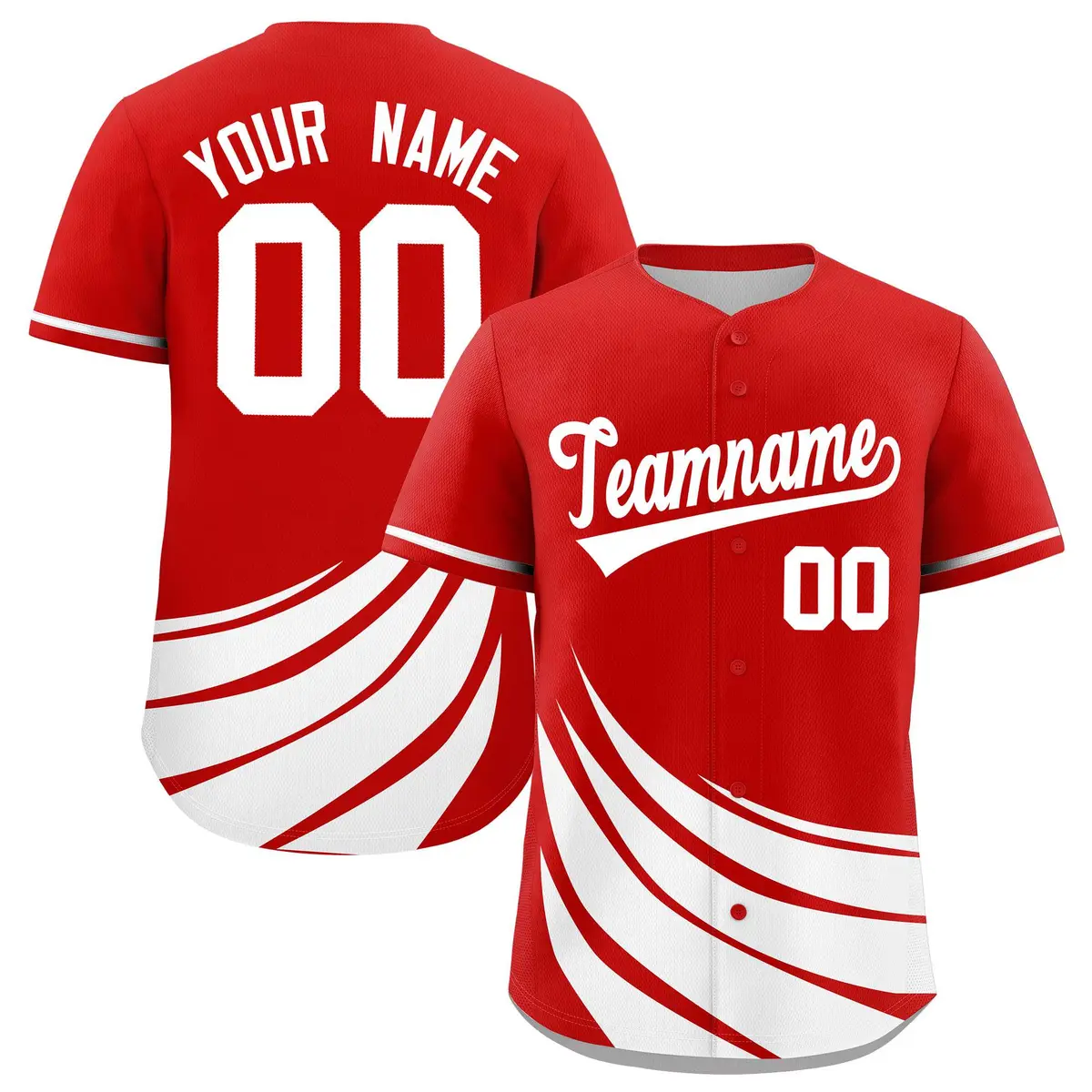 Red White Graffiti Wind Mark Baseball Jersey