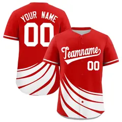 Red White Graffiti Wind Mark Baseball Jersey 1