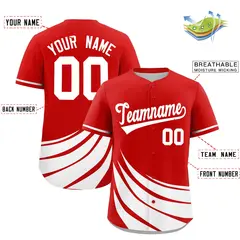 Red White Graffiti Wind Mark Baseball Jersey 2