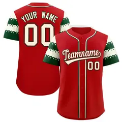 Red White Green Sleeve Flag Lace Baseball Jersey 1