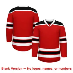 Red White Ice Cream Helmet Pattern Hockey Jersey 7