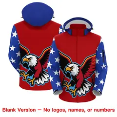 Red White Independence Day American Flag Waterproof Jacket 6