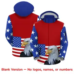 Red White Independence Day American Flag Waterproof Jacket 6