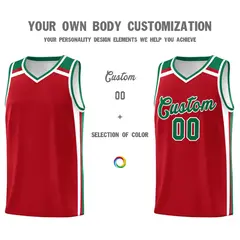 Red White Kelly Green Color Charge Series Basketball Jersey 3