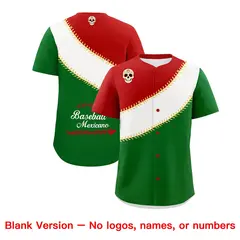 Red White Kelly Green Graffiti Mexican Style Baseball Jersey 2