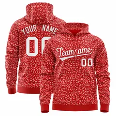 Red White Leopard Print Varsity Full-Zip Letterman Jacket Hoodie 1