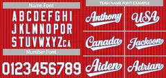 Red White Light-Blue Stripe Baseball Jersey 3