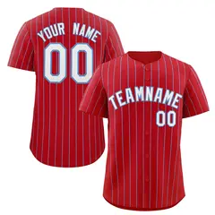 Red White-Light Blue Stripe Baseball Jersey