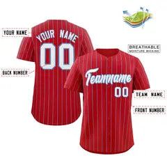 Red White-Light Blue Stripe Baseball Jersey 2