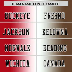 Red White-Light Brown Gradient Football Jersey 3