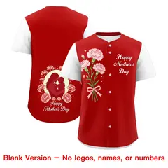 Red White Mother's Day Baseball Jersey 7