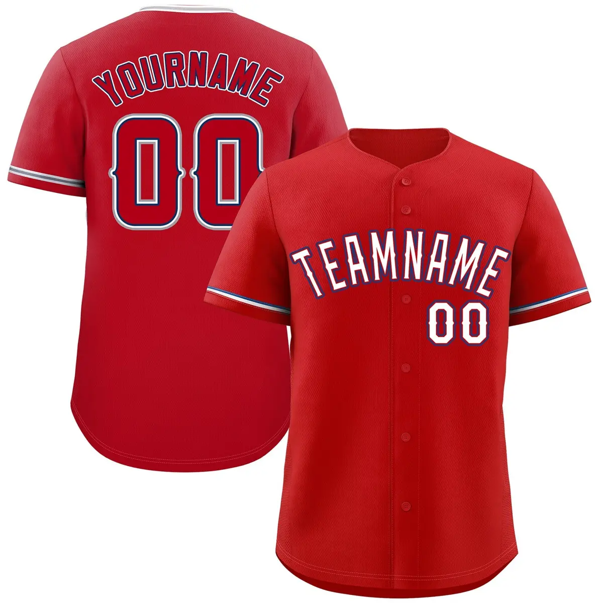 Red White-Navy Bull Classic Authentic Baseball Jersey
