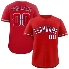 Red White-Navy Bull Classic Authentic Baseball Jersey 1