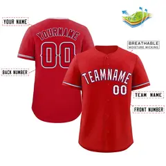Red White-Navy Bull Classic Authentic Baseball Jersey 2