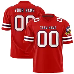 Red White-Navy Classic Authentic Football Jersey