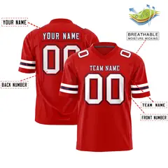 Red White-Navy Classic Authentic Football Jersey 2
