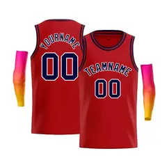 Men's Red White-Navy Classic Casual Bull Basketball Jersey 1