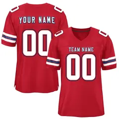 Red White-Navy Classic Mesh Authentic Football Jersey