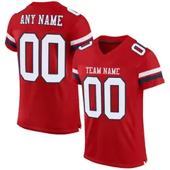 Red White-Navy Classic Mesh Authentic Football Jersey 1