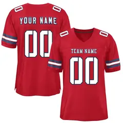 Red White-Navy Classic Mesh Authentic Football Jersey