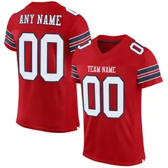 Red White-Navy Classic Mesh Authentic Football Jersey 1