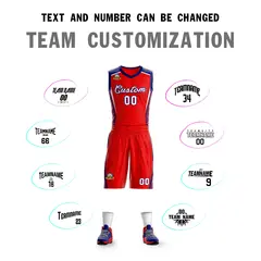 Red White-Navy Classic Mesh Basketball Jersey 4