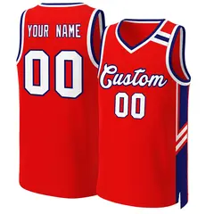 Red White Navy Classic Mesh Basketball Jersey Tops