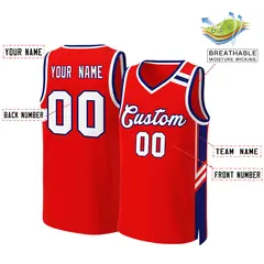 Red White Navy Classic Mesh Basketball Jersey Tops 2