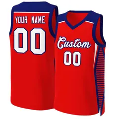 Red White-Navy Classic Mesh Basketball Jersey Tops 1