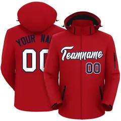 Red White-Navy Classic Waterproof Jacket